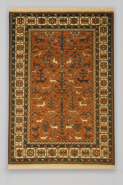 Timeless Beauty, Woven by Hand. Antique Persian Rug, size 4" x 5' 4" (F)