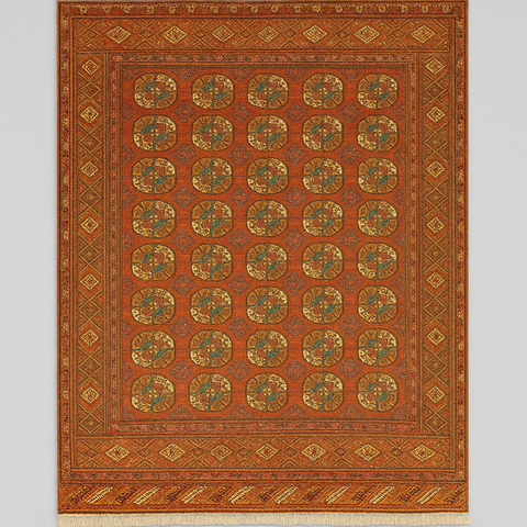 Hand-Knotted Pakistani Bokhara Rug – 100% Wool, size 6" x 7"  (M)