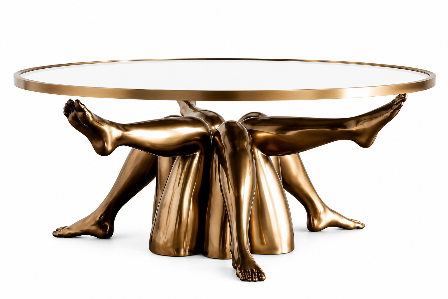 Sculptural Brass Coffee Table