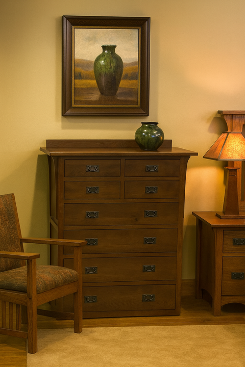 Mission Quarter Sawn Oak 8 Drawer Dresser