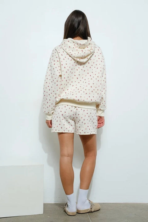 Cherry Bow Print Hoodie