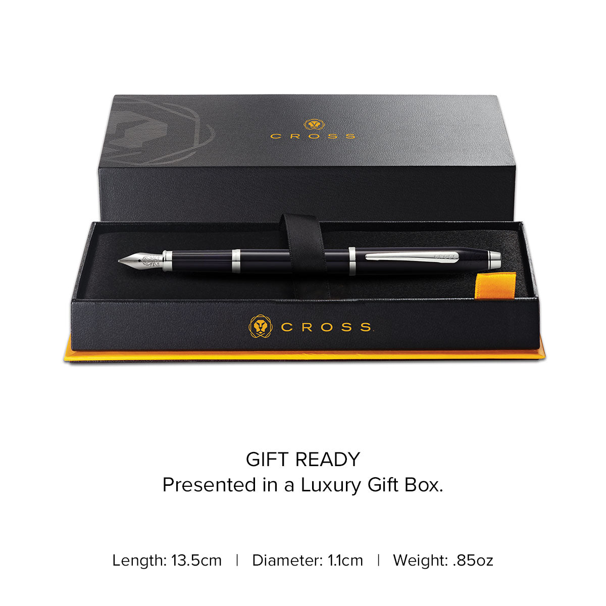 Century® II Black Lacquer Medium Nib Fountain Pen
