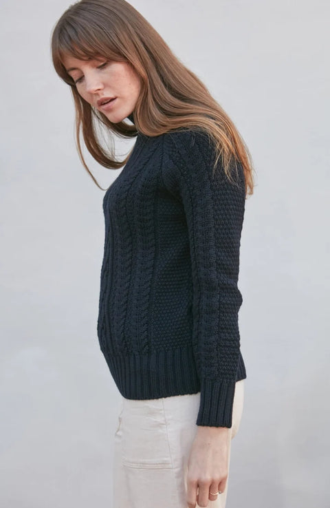 Chunky Merino Roll Neck Cable Jumper