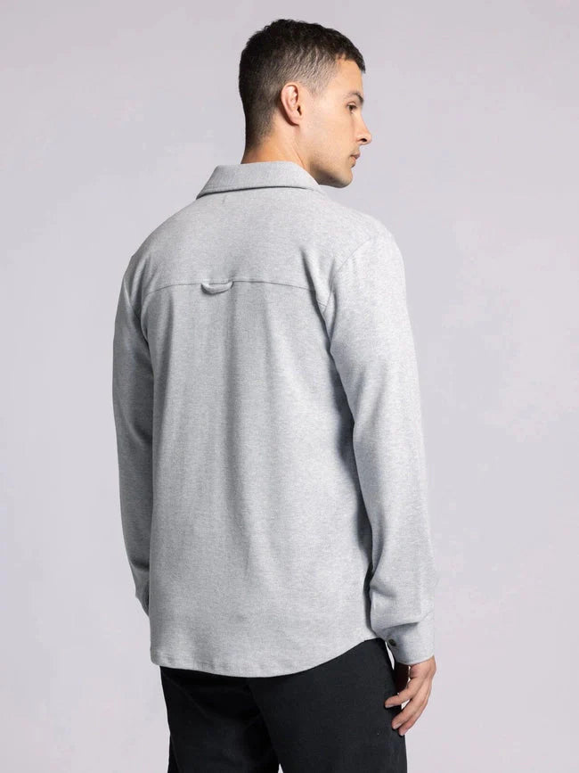 Clark Shirt - Long Sleeve Button Up  MED GREY HEATHER