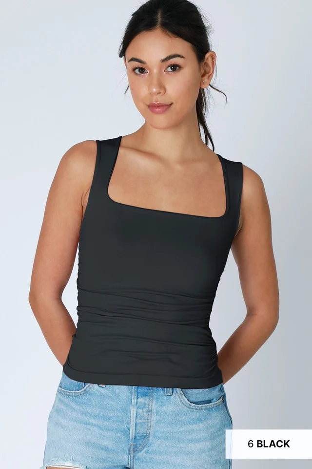 Clean Line Square Shirred Top