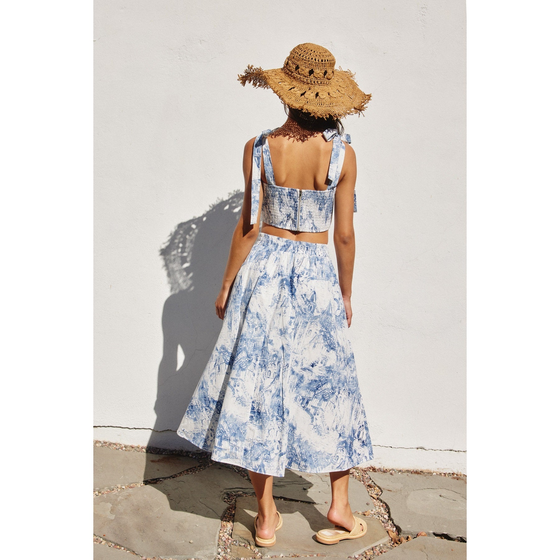 Coastline Structured Circular Midi Skirt