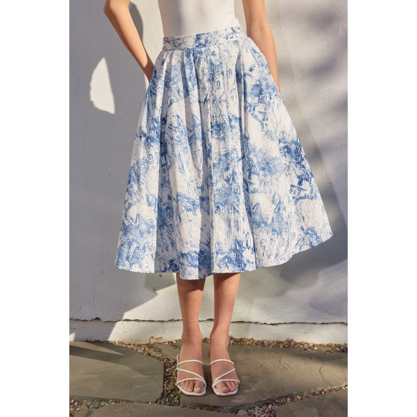 Coastline Structured Circular Midi Skirt