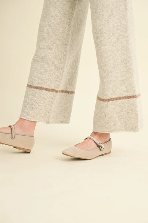 Color Contrasted Detail Knitted Pants