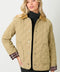 Contrast Quilted Jacket - Latte