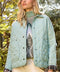Contrast Quilted Jacket - Soft Blue