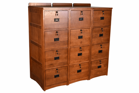 Mission Solid Oak 4 Drawer File Cabinet - Michaels Cherry
