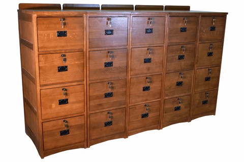 Mission Solid Oak 4 Drawer File Cabinet - Michaels Cherry