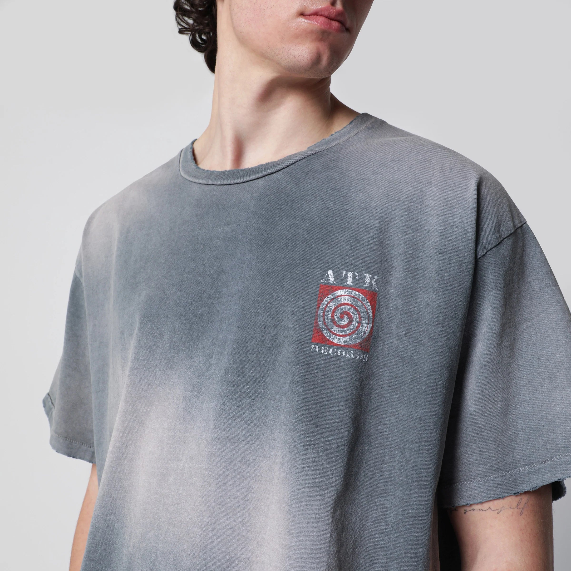 Cotton Black Faded ATK T-Shirt for Everyday Comfort