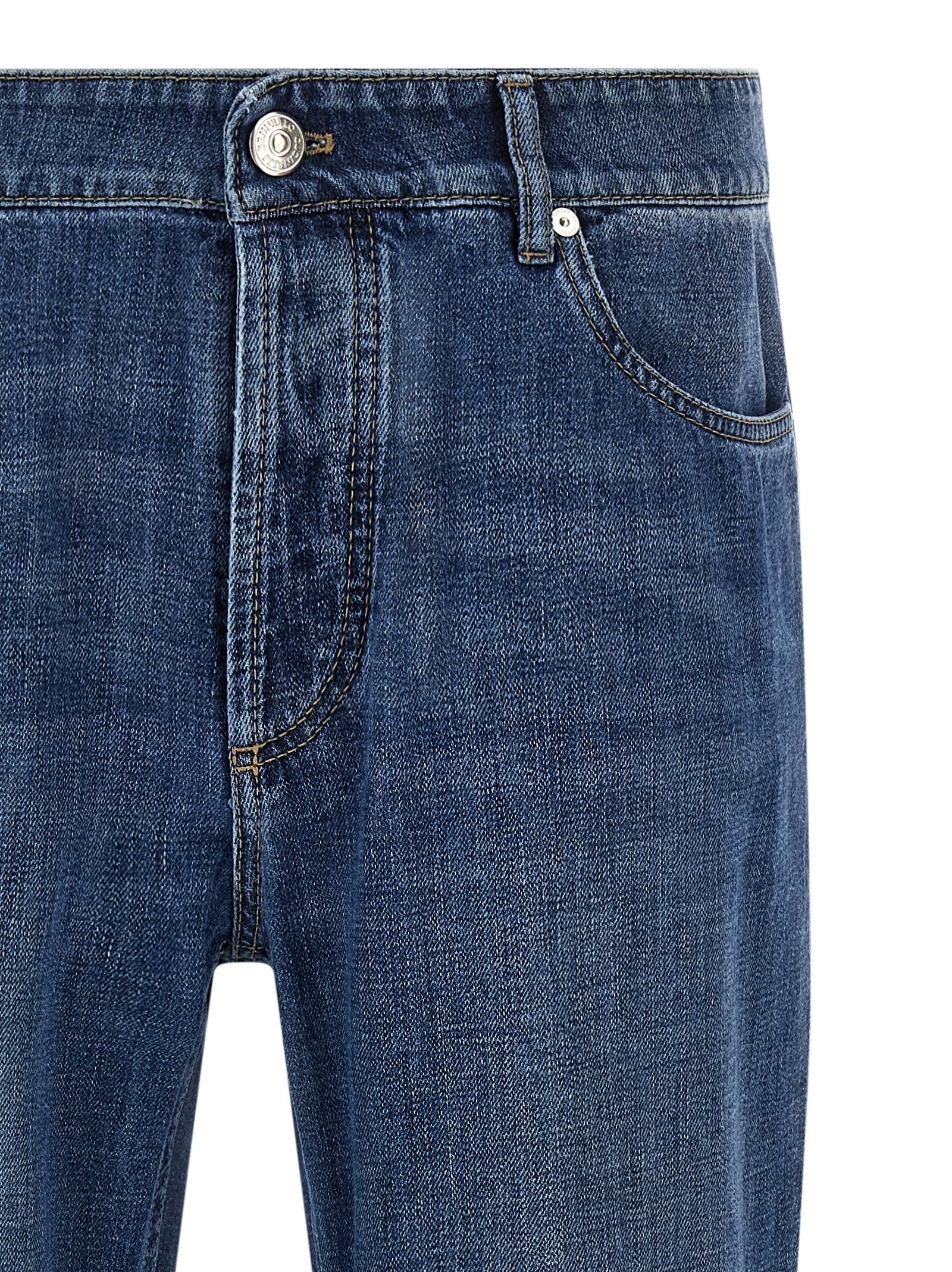 Cotton Denim Jeans with Embroidered Logo for Comfort