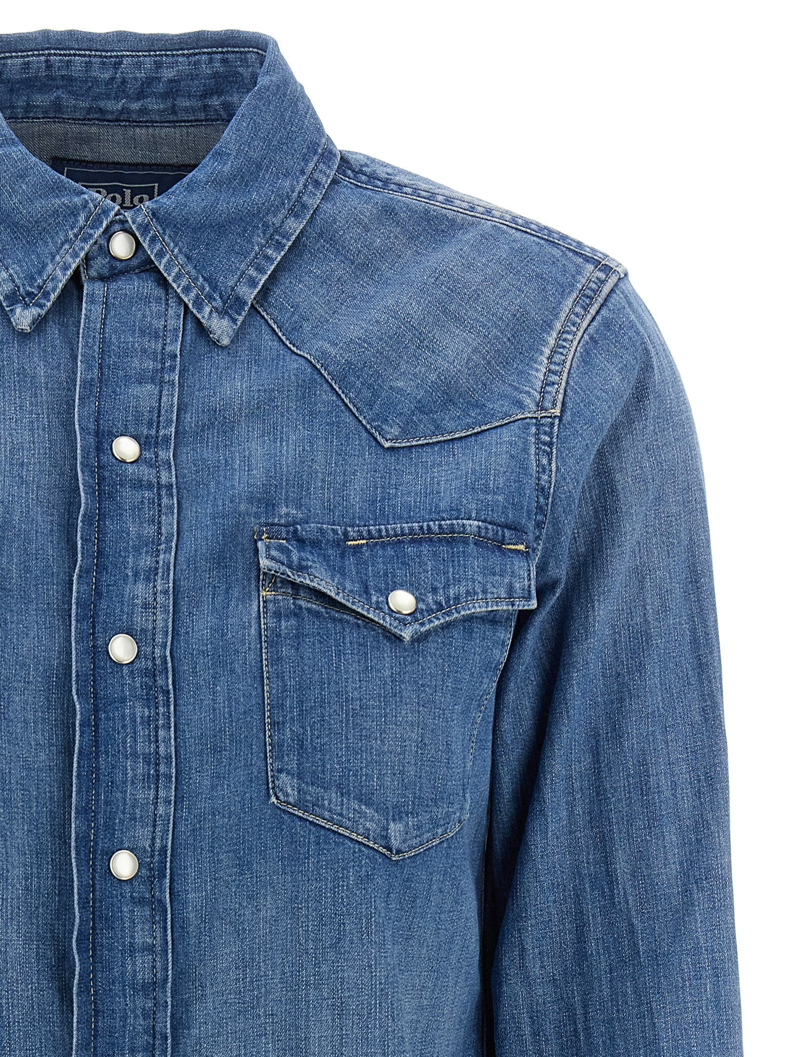 Cotton Denim Shirt with Snap Closure for Comfort