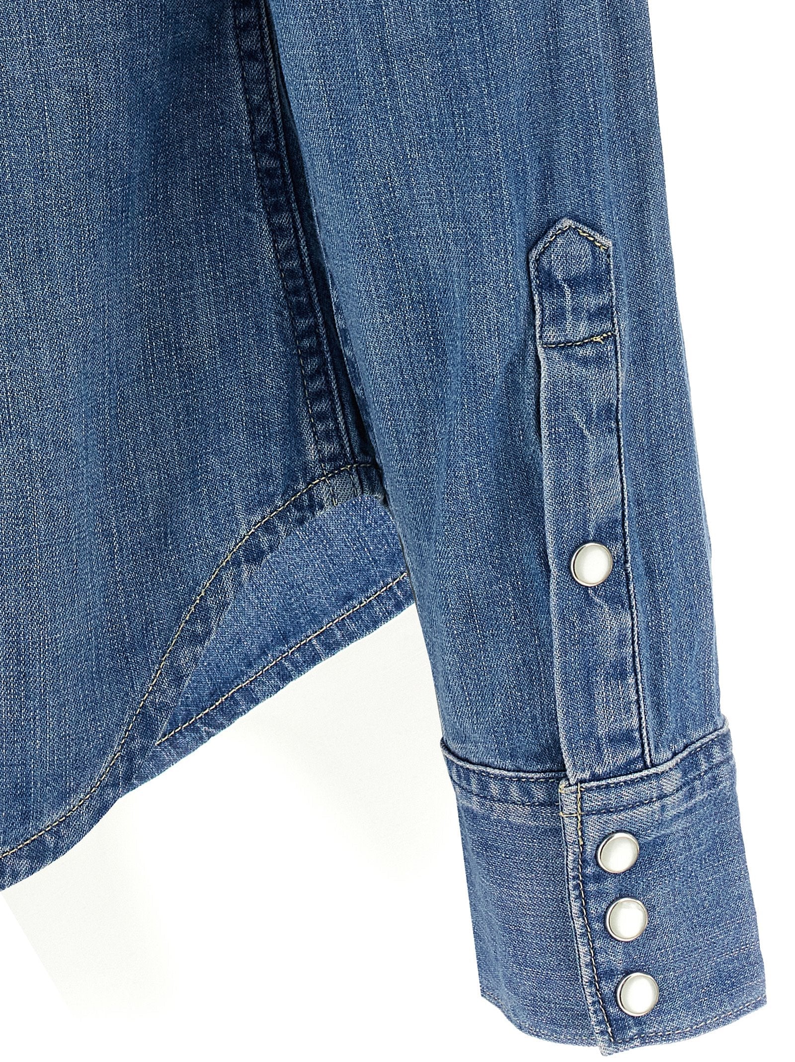 Cotton Denim Shirt with Snap Closure for Comfort