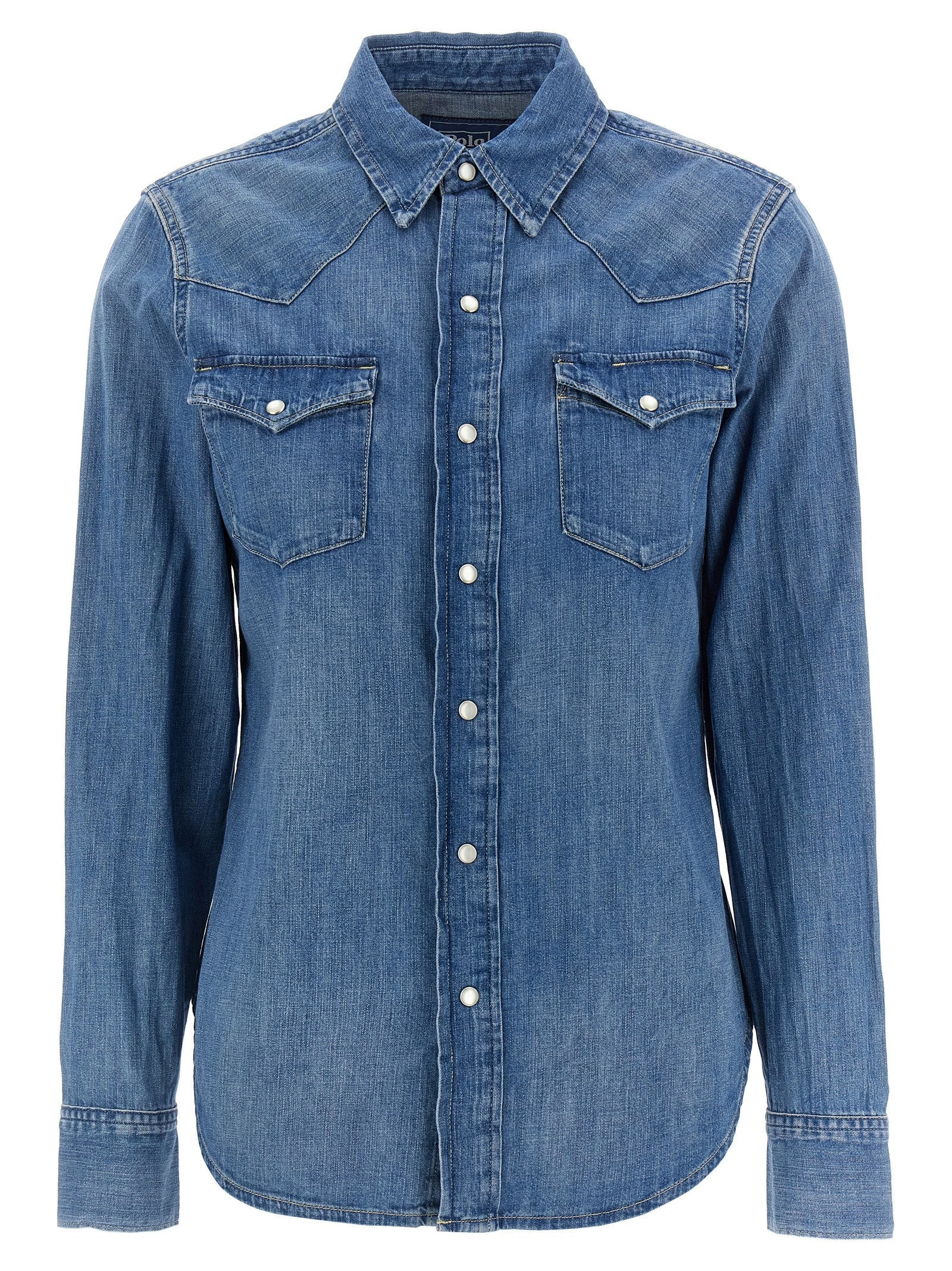 Cotton Denim Shirt with Snap Closure for Comfort