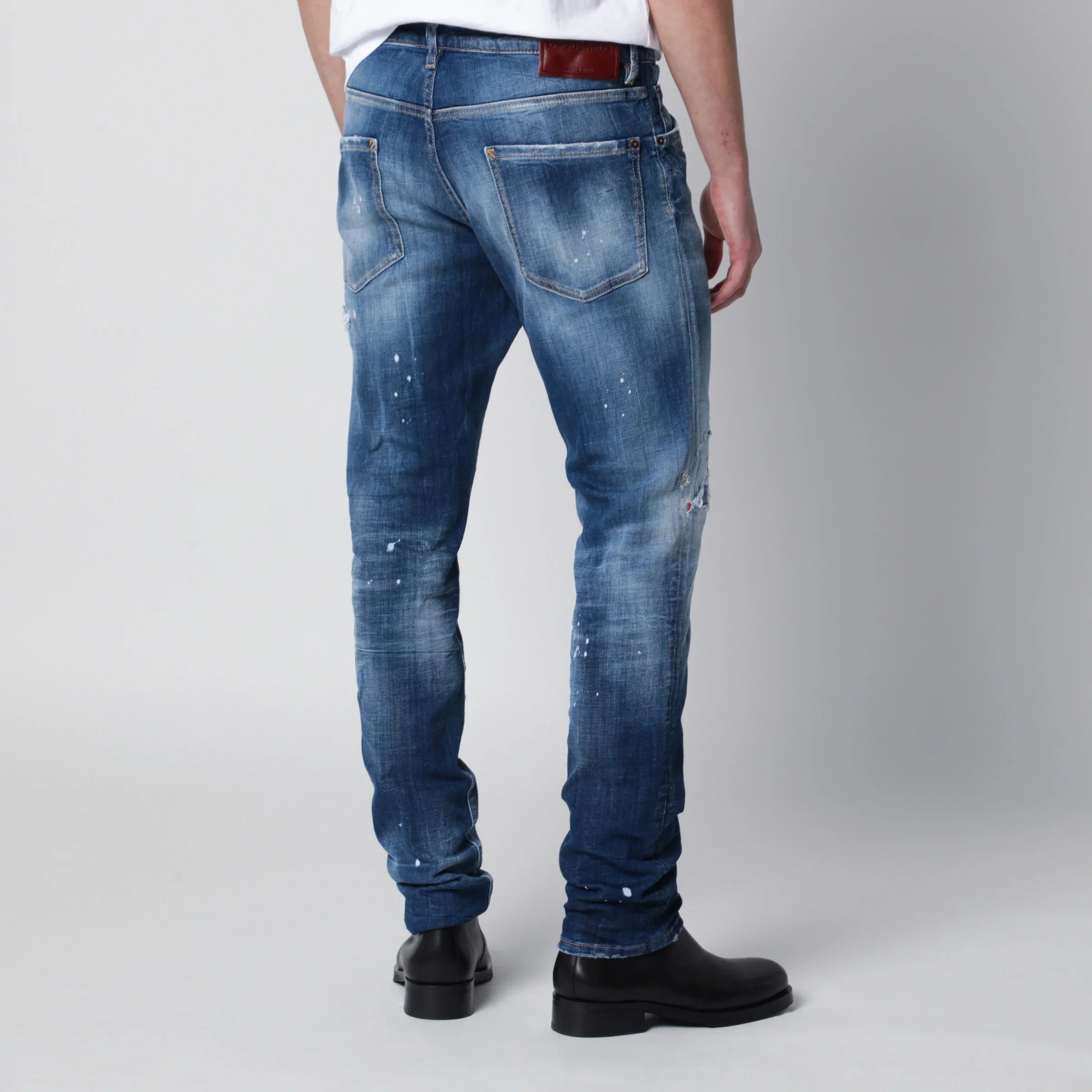Cotton Denim Washed Blue Ripped Jeans for Everyday Comfort