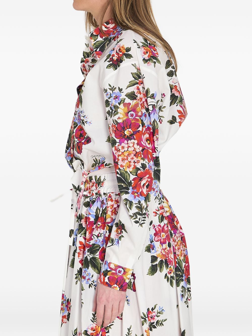 Cotton Floral Print Knotted Summer Shirt