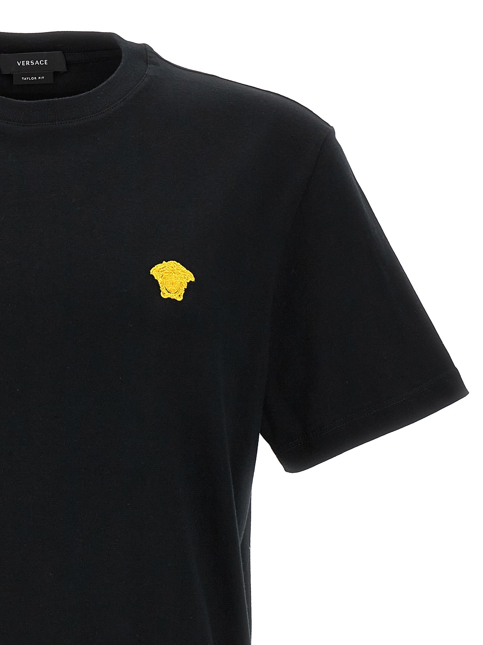 Cotton Medusa Embroidered Crewneck Tee for Comfort