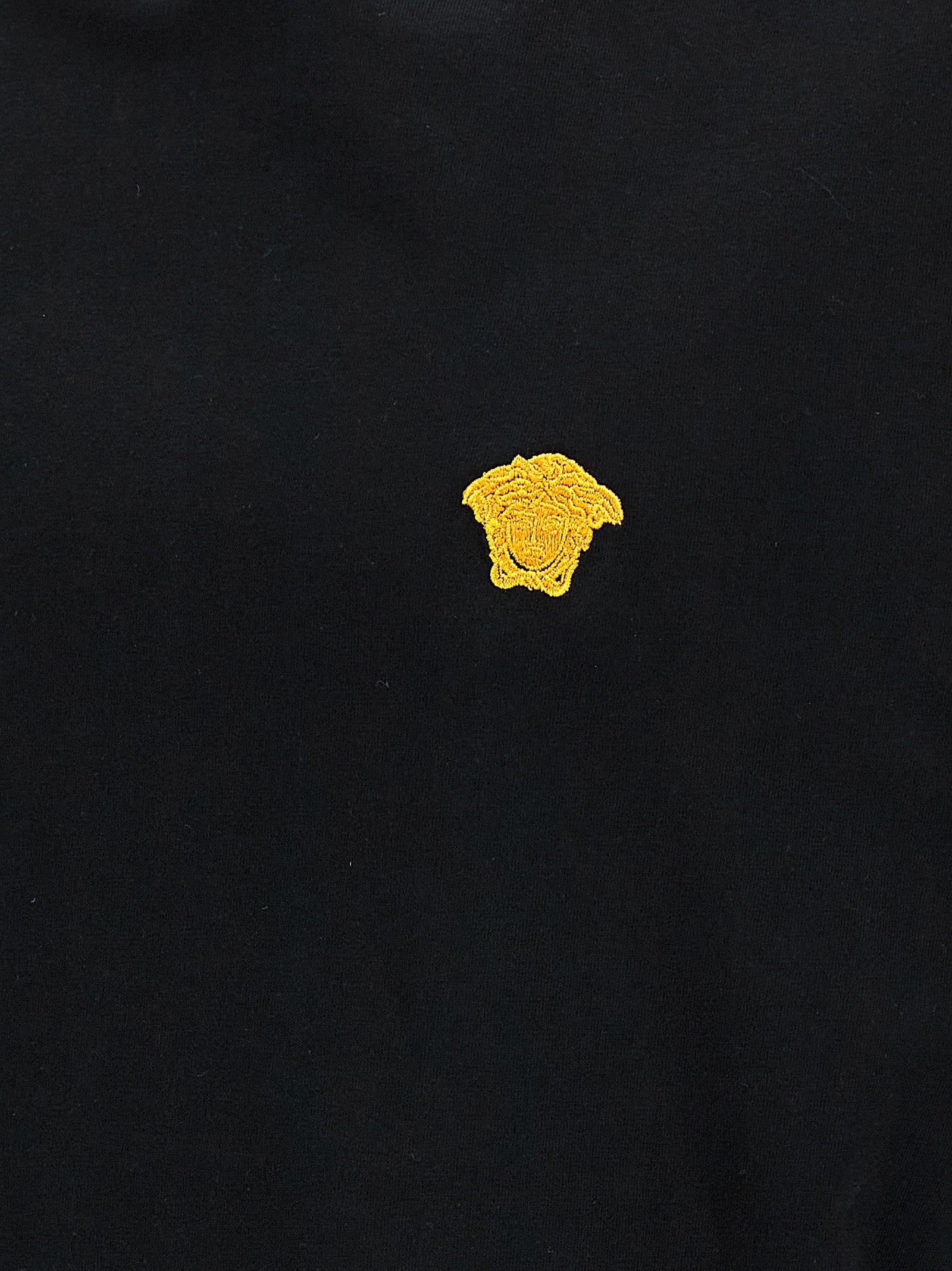Cotton Medusa Embroidered Crewneck Tee for Comfort