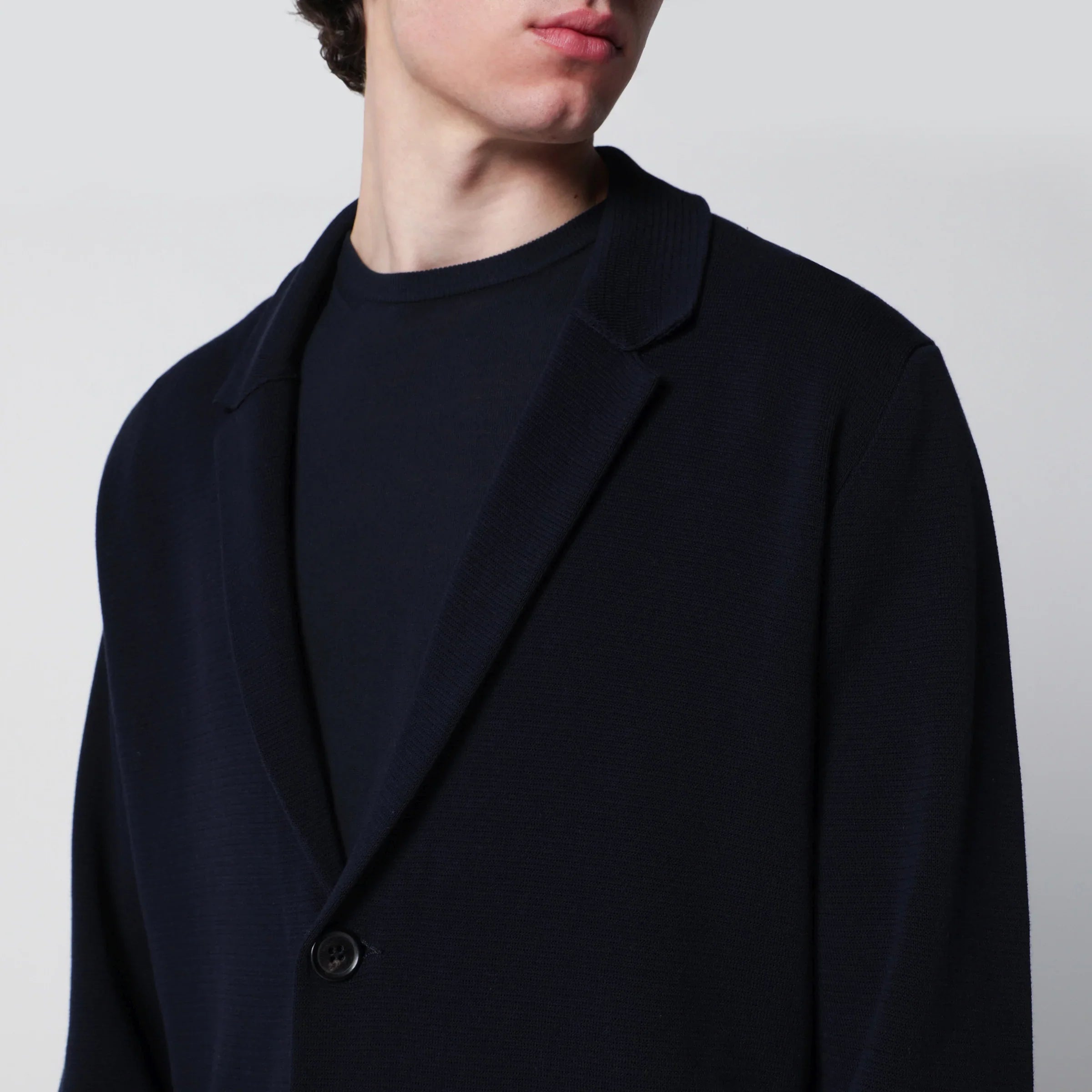 Cotton Navy Blue Cardigan Jacket for Everyday Comfort