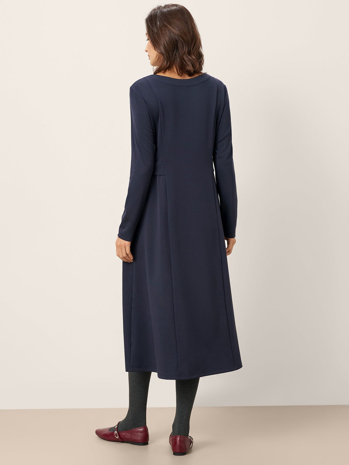 Pleated Waist Midi Dress BEATRICE