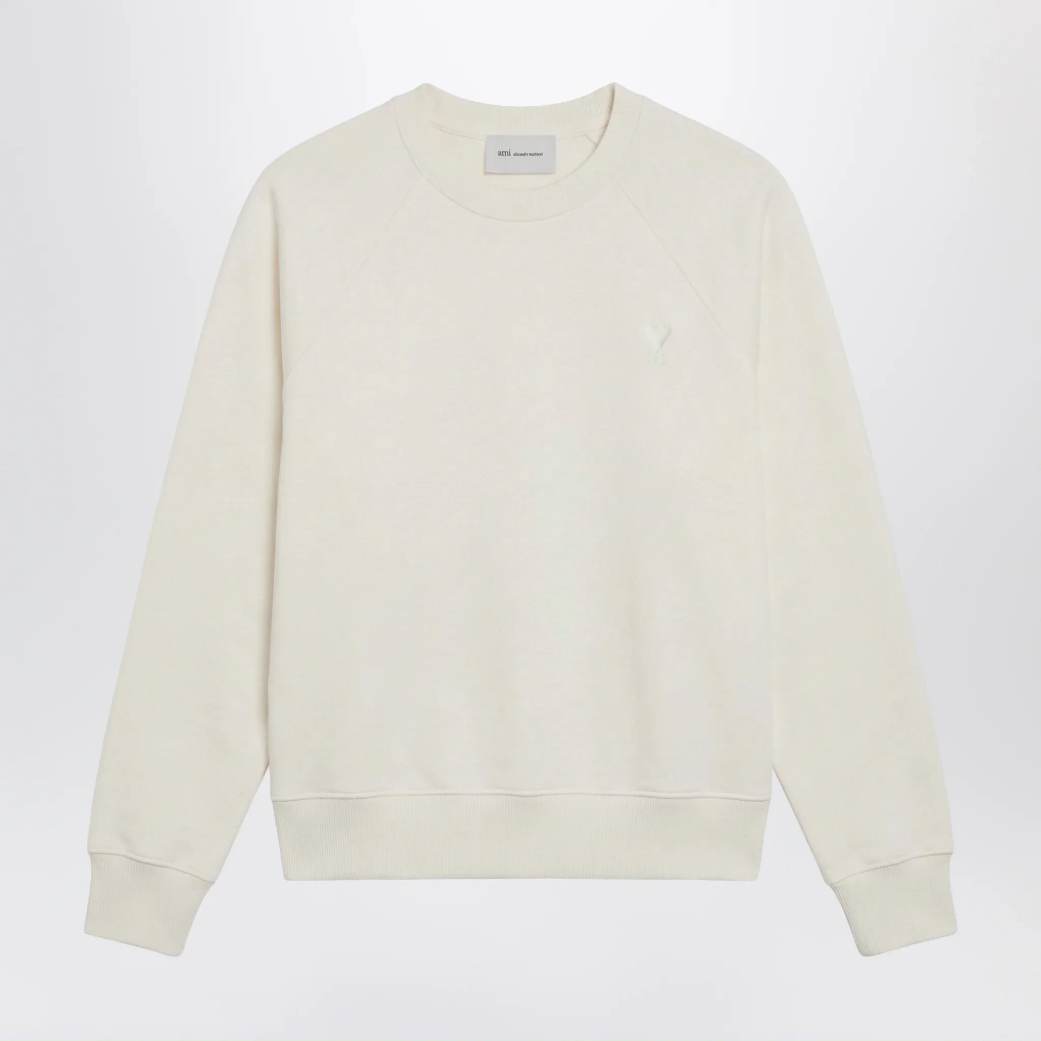 Cream Cotton Crewneck Sweatshirt for Everyday Comfort