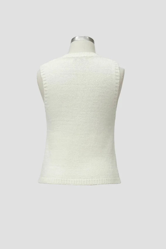 Crew Neck Knit Sweater Vest