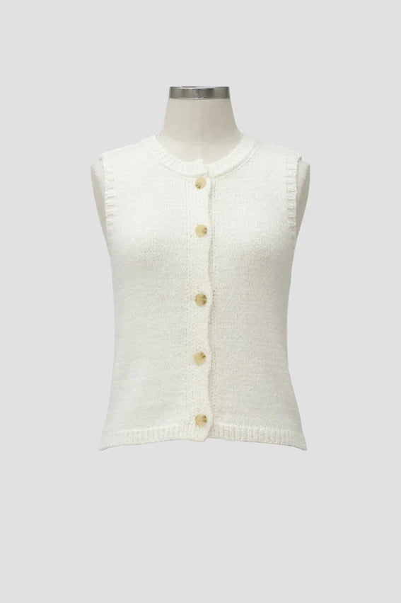 Crew Neck Knit Sweater Vest