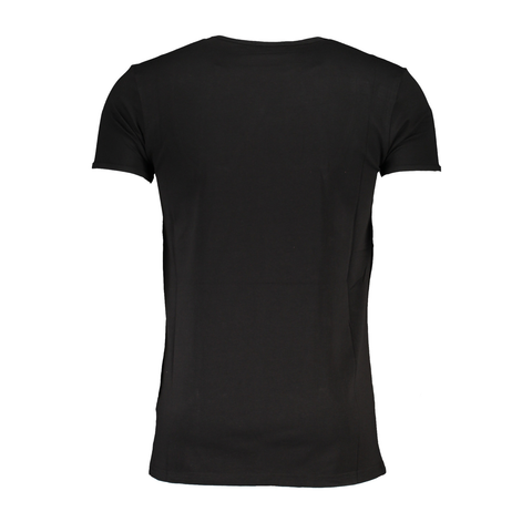 Crew Neck Short‑Sleeve T‑Shirt w/ Printed Logo - Black