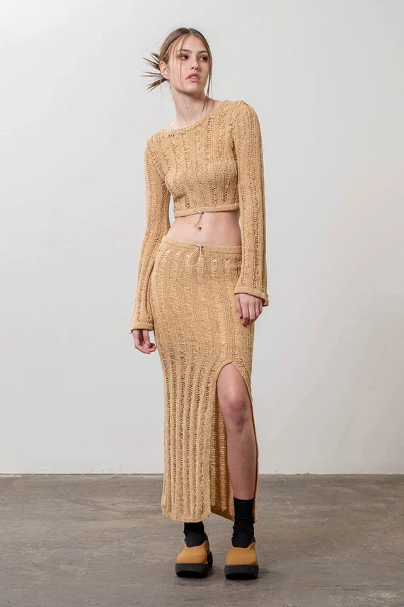 Crochet Knit Midi Skirt