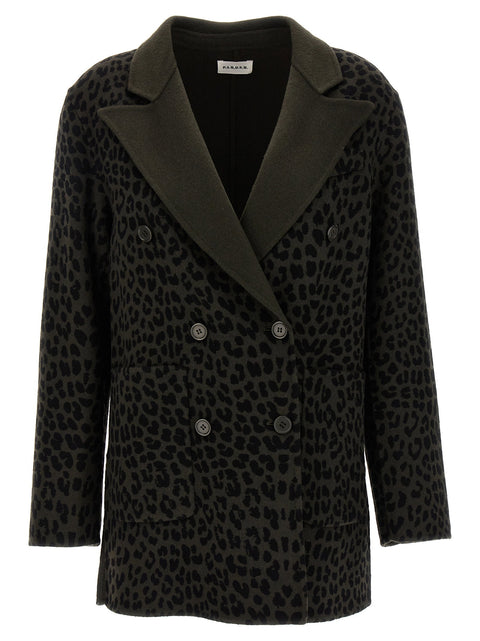 P.A.R.O.S.H. Animal Print Double-breasted Blazer