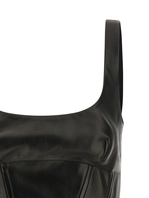 Ermanno Scervino Peplos Leather Top