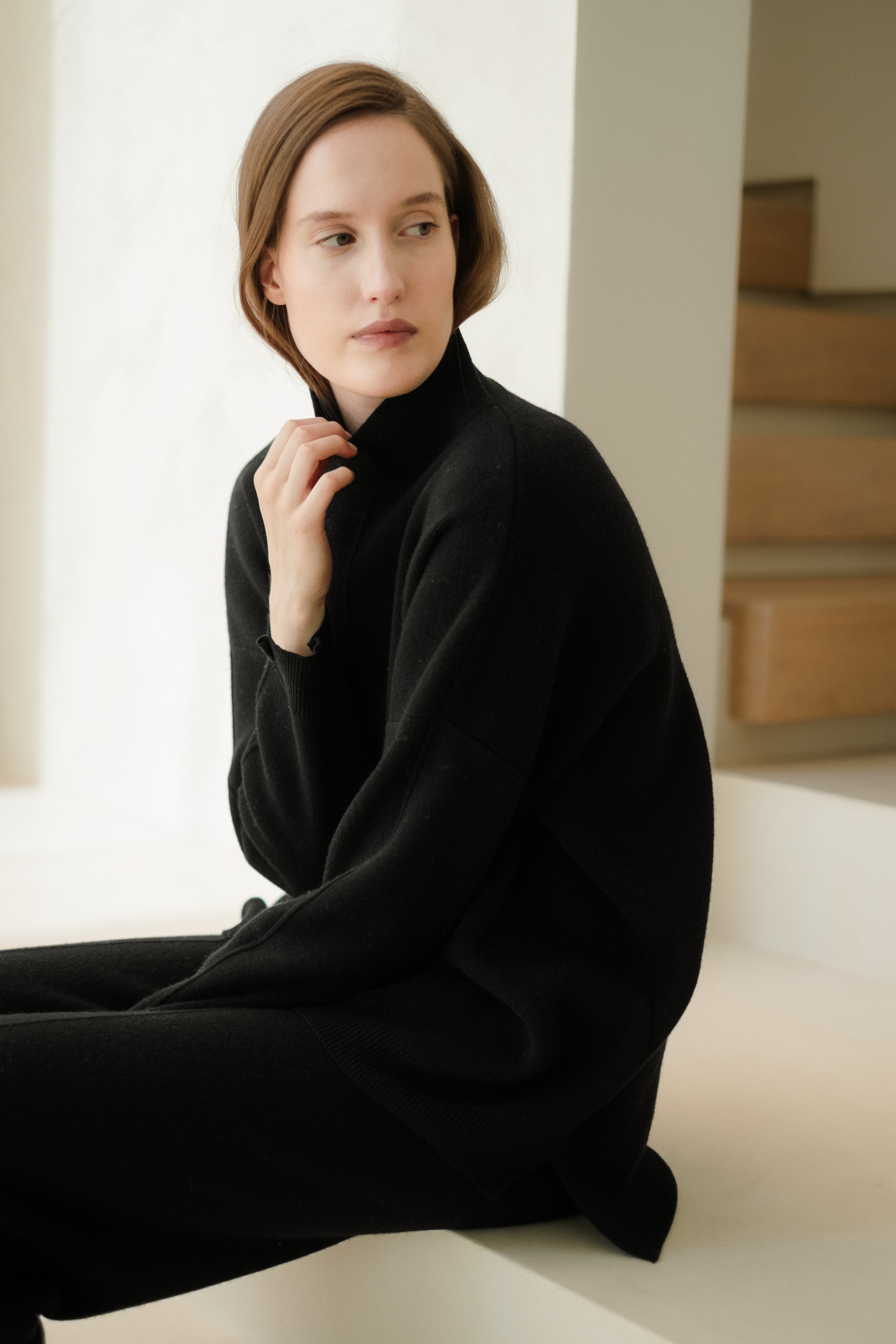 Cashmere Mix Maxi Turtleneck