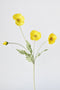 24" Faux Yellow Poppy Stem