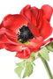 17" Faux Red Anemone Stem