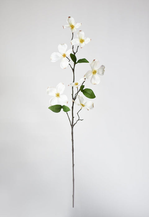 29" Faux Dogwood Branch Stem White