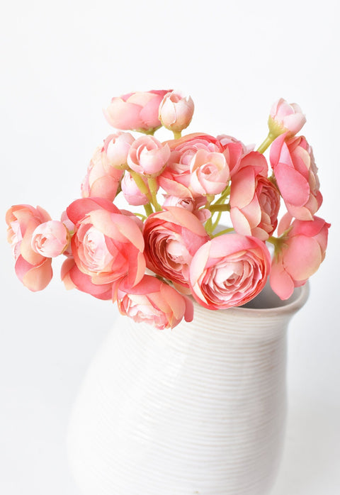 10.5" Faux Light Pink Ranunculus Stem Bundle