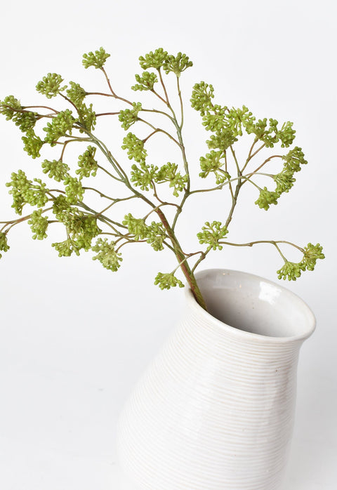 16" Faux Soft Green Sedum Berry Stem