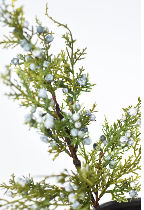 18" Faux Juniper Berry Greenery Stem