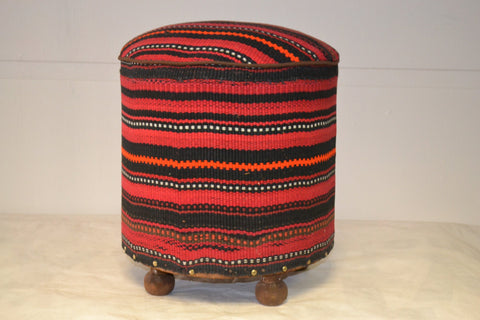 Rug Pouf/ Rug Sitting Stool / Rug Ottoman / Kilim Sitting Stool / Stools # 99