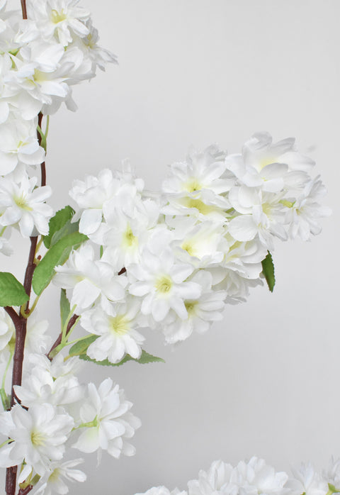 40" Faux Cherry Blossom Branch Stem Cream