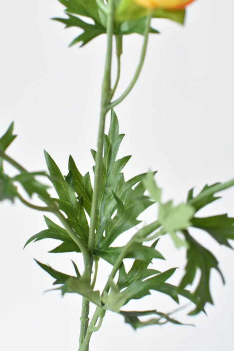 22" Faux Mini Yellow Ranunculus Stem