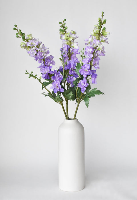 35" Faux Light Purple Delphinium Stem
