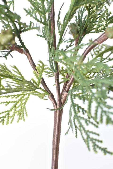 16" Faux Cedar with Pod Stem