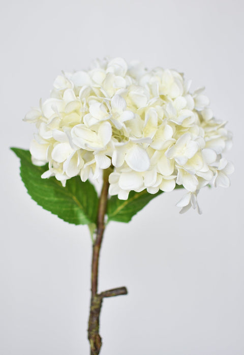 26" Faux Hydrangea Stem Creamy White