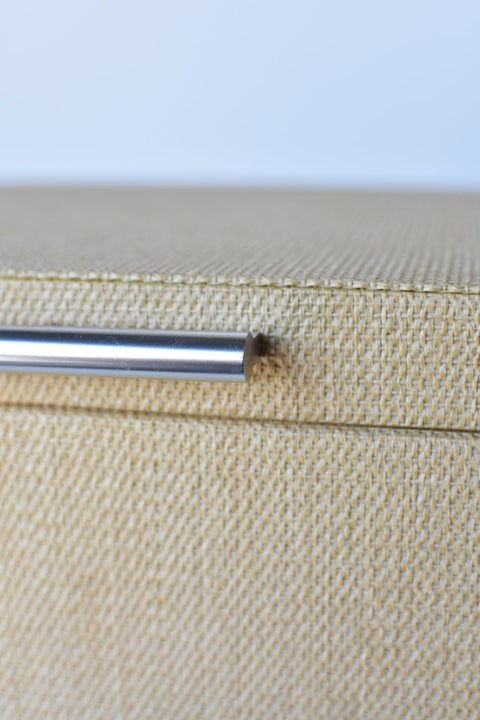 Natural Grasscloth Box w/Silver Detail