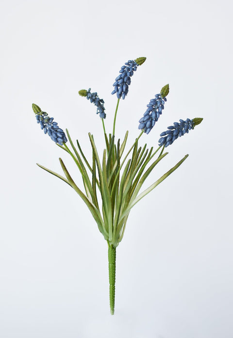 12.5" Faux Blue Muscari Bush Grape Hyacinth