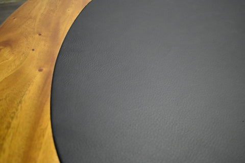 Legacy Mahogany Wood Leather Top Kidney Desk - Light Brown Walnut